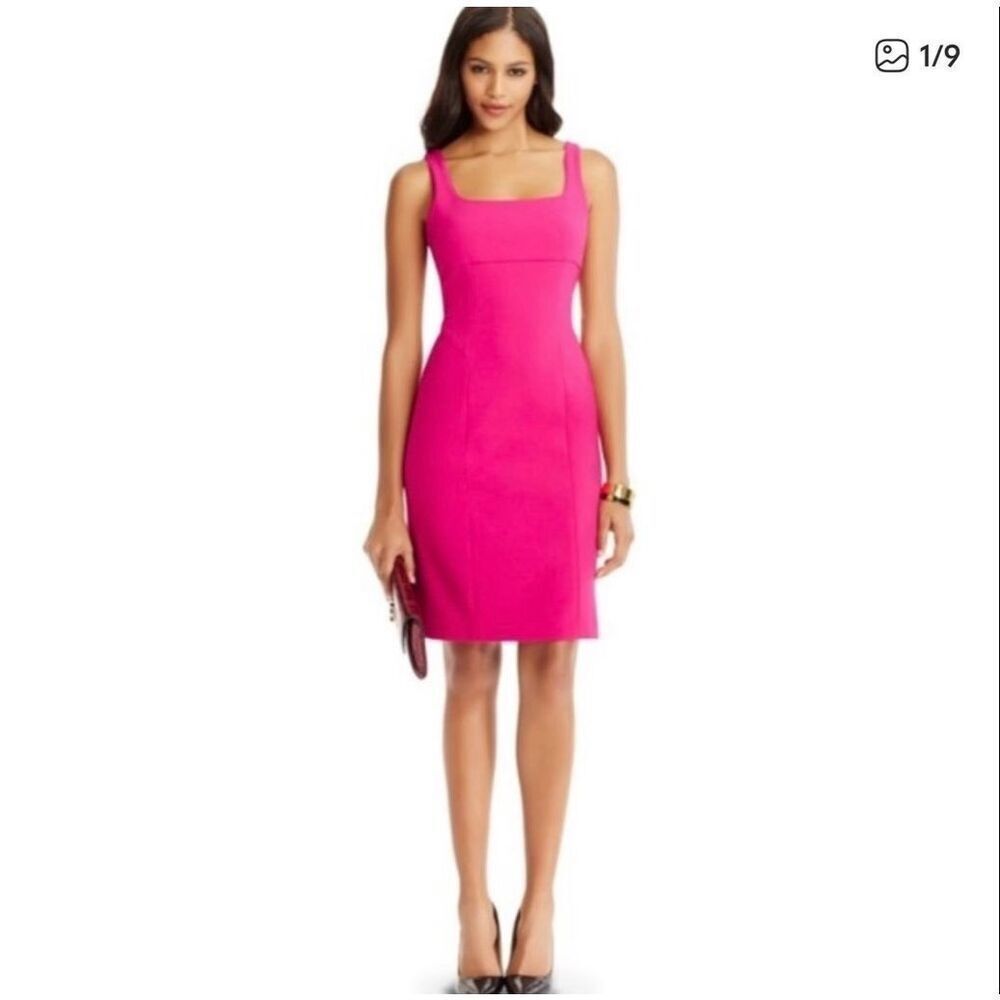 Diane von Furstenberg Myla Bodycon Dress Dragon Fruit Pink Tank Knee Length Sz 2